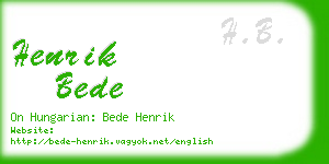 henrik bede business card